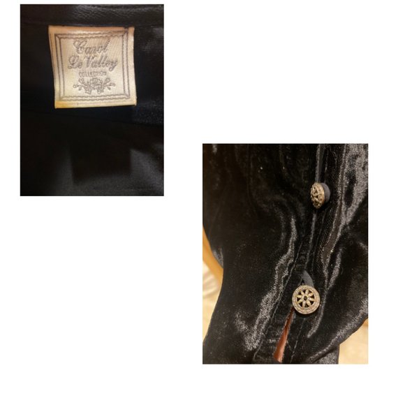 Vintage Long crushed black velvet button down vest - Picture 3 of 3